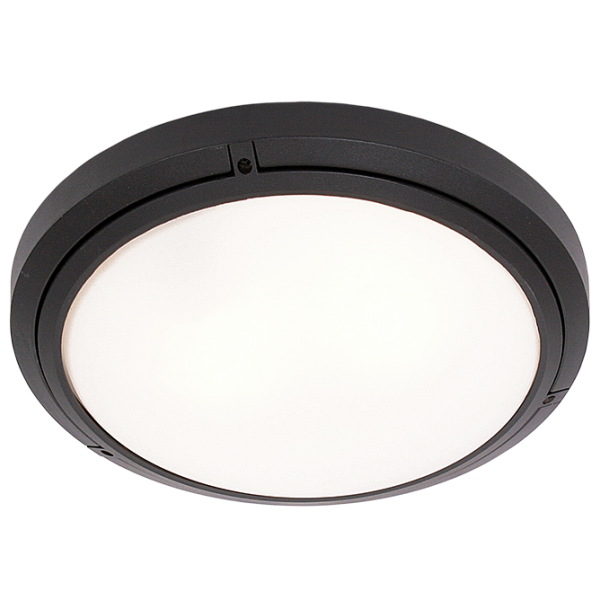 Soho Round Black Outdoor Ceiling Or Wall Light 2 Sizes - Lighting.co.za