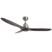 Banksia 3 Blade Satin Chrome and Walnut Ceiling Fan Only - Lighting.co.za