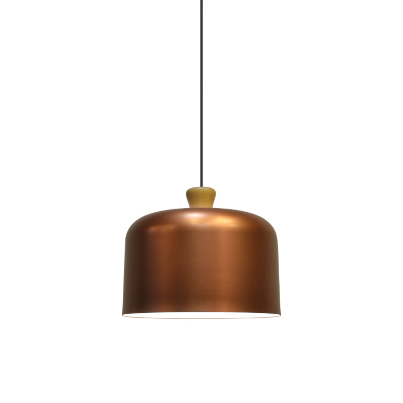 Belta Copper or Dark Grey and Wood Spazio Nordic Dome Pendant Light - Lighting.co.za