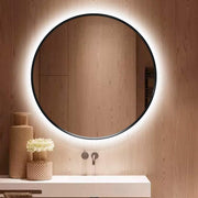 Bethany LED Backlit Gold or Black Round Wall Mirror 3 Sizes - Lighting.co.za