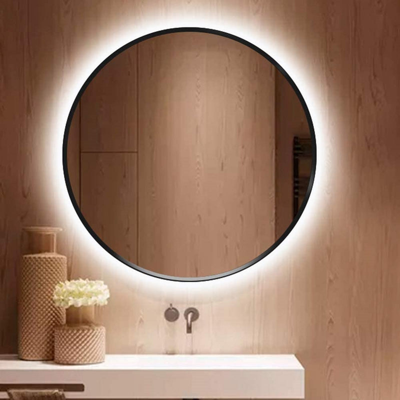Bethany LED Backlit Gold or Black Round Wall Mirror 3 Sizes - Lighting.co.za