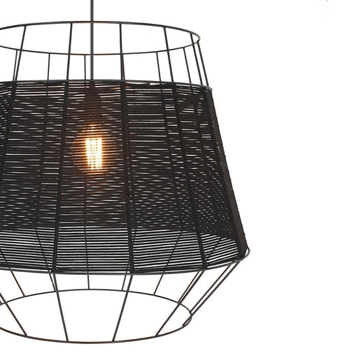 Kalani Black Woven Rope Pendant Light - Lighting.co.za