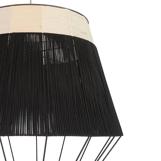 Katulani Black and Natural Woven Rope Pendant Light - Lighting.co.za