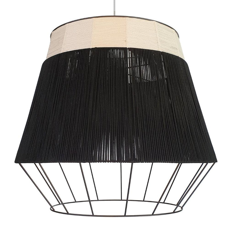 Katulani Black and Natural Woven Rope Pendant Light - Lighting.co.za