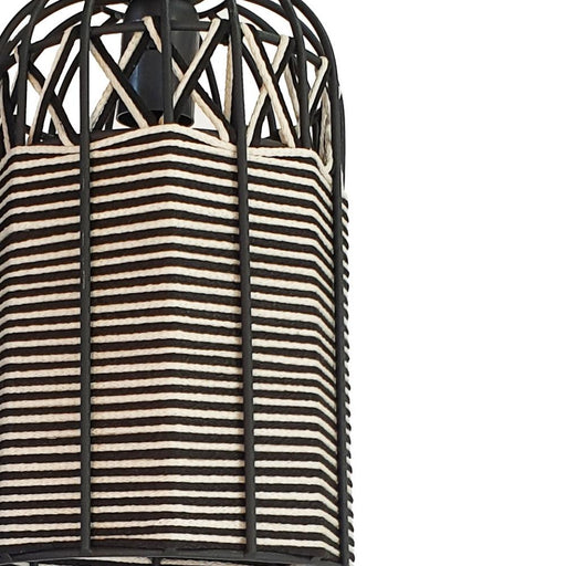 Barundi Black and Natural Woven Rope Pendant Light - Lighting.co.za