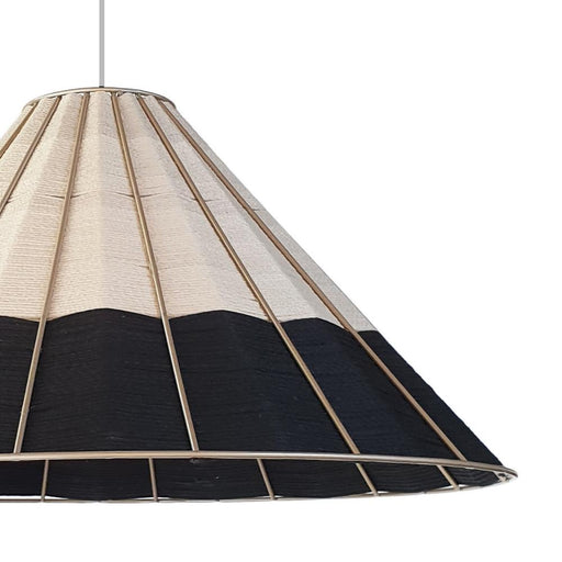 Faria Black and Natural Cone Woven Rope Pendant Light - Lighting.co.za