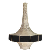 Morocco Black and Natural Woven Rope Tall Pendant Light - Lighting.co.za