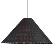 Faria Plain Black Cone Woven Rope Pendant Light - Lighting.co.za