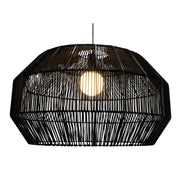 Rueben Black or Natural Woven Rope Dome Pendant Light - Lighting.co.za
