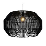 Rueben Black or Natural Woven Rope Dome Pendant Light - Lighting.co.za