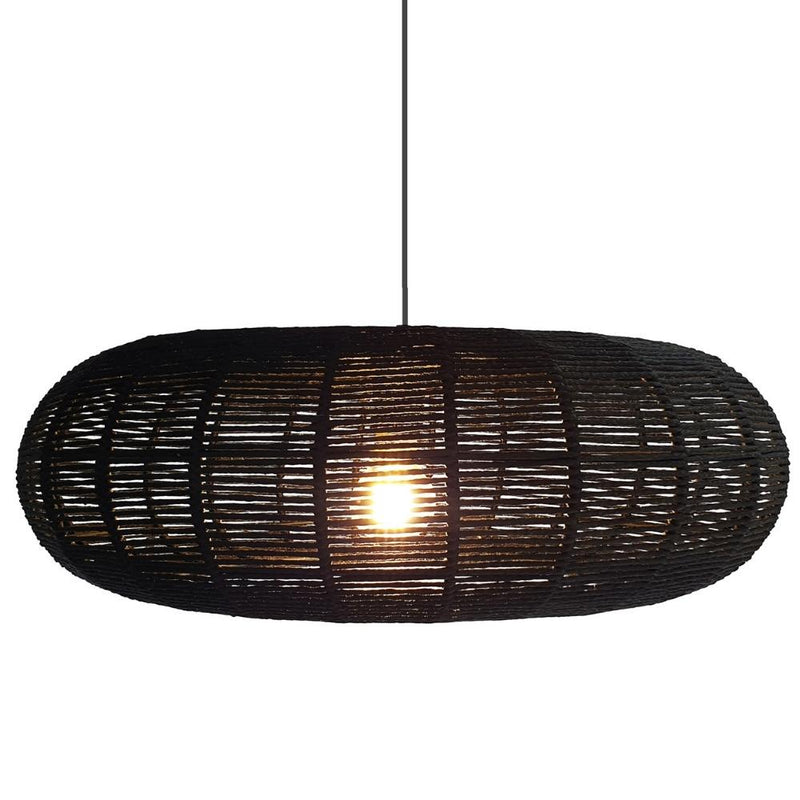 Oriental Black Woven Rope Pendant Light - Lighting.co.za