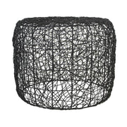 Nomad Black Natural Woven Ottoman - Lighting.co.za