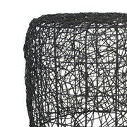 Nomad Black Natural Woven Ottoman - Lighting.co.za