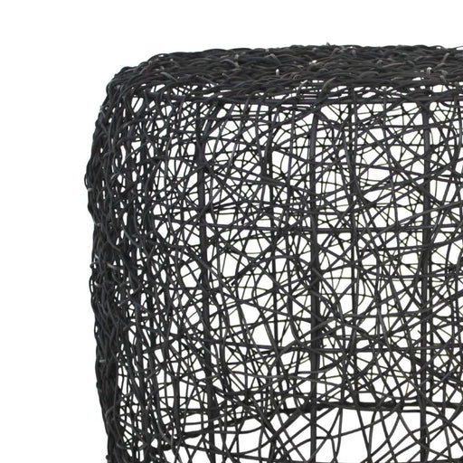 Nomad Black Natural Woven Ottoman - Lighting.co.za