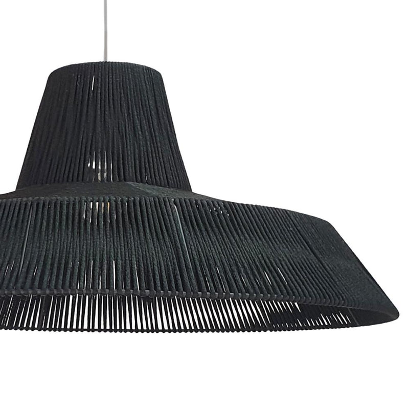 Hat Black Woven Rope Pendant Light - Lighting.co.za
