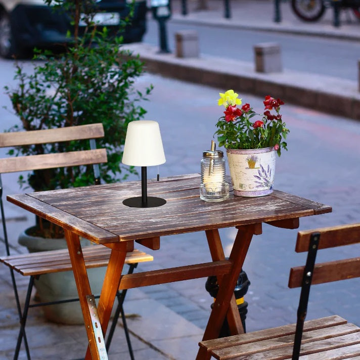 Bijoux LED Portable Black or White Rechargeable Table Lamp - Lighting.co.za