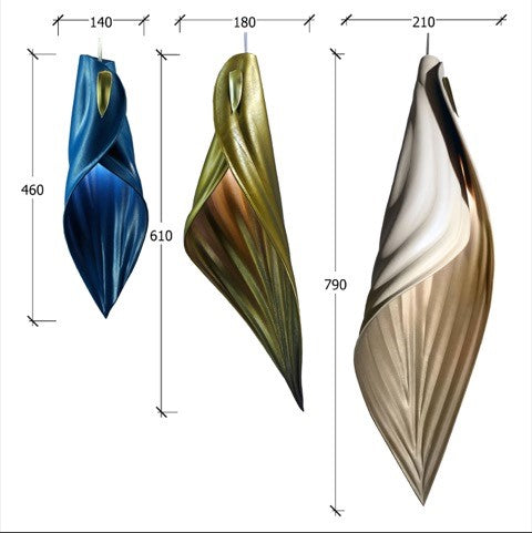 Blade Leaf Leather Pendant Light 3 Sizes - Lighting.co.za