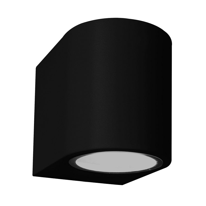 Block C Round Down Only Black GU10 Outdoor Wall Light - Lighting.co.za