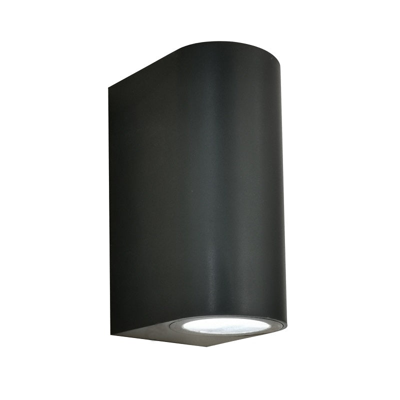 Block C Round Up Down Black GU10 Outdoor Wall Light - Lighting.co.za