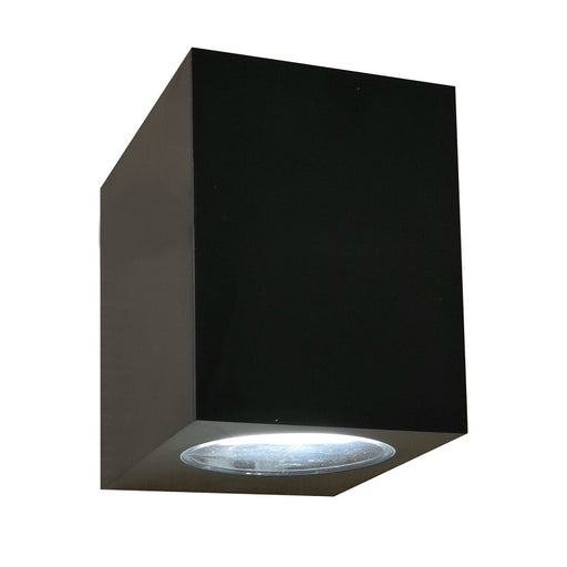 Block C Square Down Only Black GU10 Outdoor Wall Light - Lighting.co.za