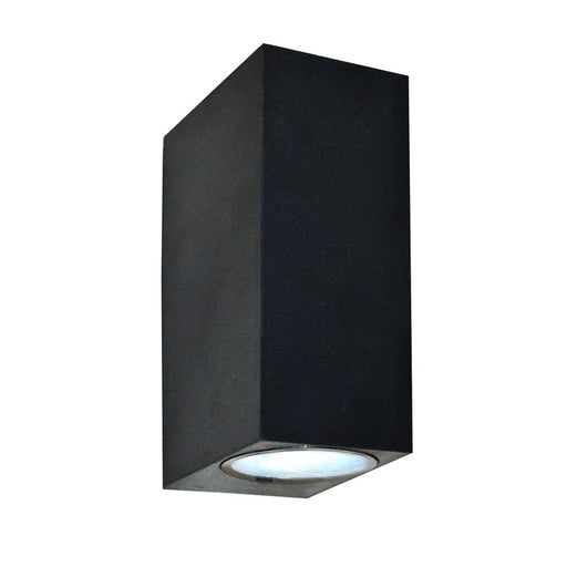 Block C Square Up Down Black GU10 Outdoor Wall Light - Lighting.co.za