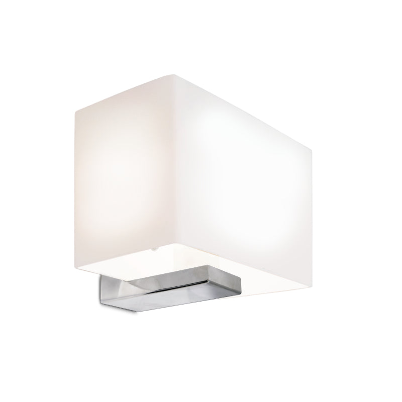 Brick Opal Glass and Chrome Wall Light - Lighting.co.za