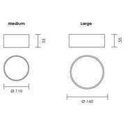 Broadmerston Black | White LED Ceiling Light 2 Sizes - Lighting.co.za