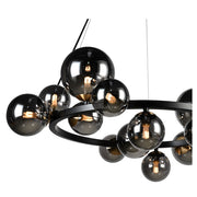 Bubble Round 14 Light Black And Smoke Glass Pendant Light - Lighting.co.za