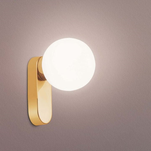 Bubble Gold and Frosted White Glass Spazio LED Bathroom Wall Light - Lighting.co.za
