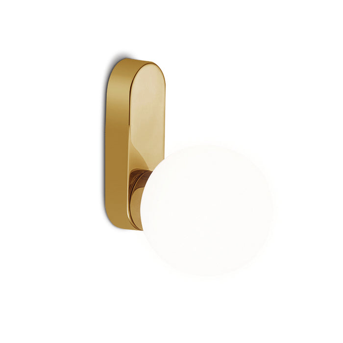 Bubble Gold and Frosted White Glass Spazio LED Bathroom Wall Light - Lighting.co.za