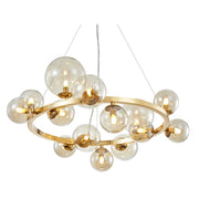 Bubble Round 14 | 20 Light Gold and Amber Glass Pendant Light - Lighting.co.za