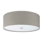 Pasteri Taupe Fabric Drum Ceiling Light - Lighting.co.za