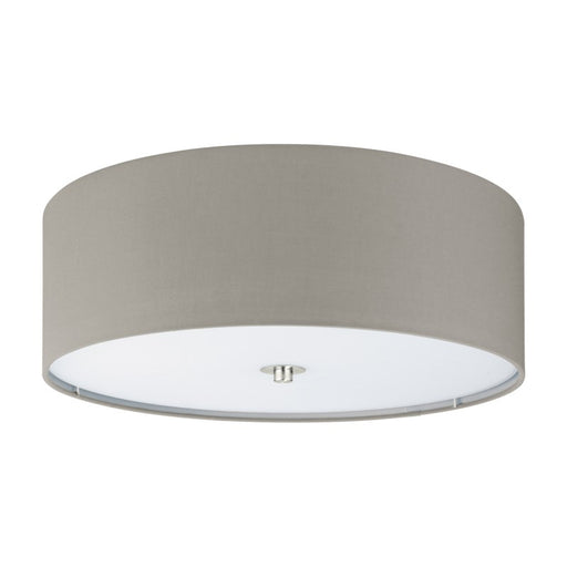 Pasteri Taupe Fabric Drum Ceiling Light - Lighting.co.za