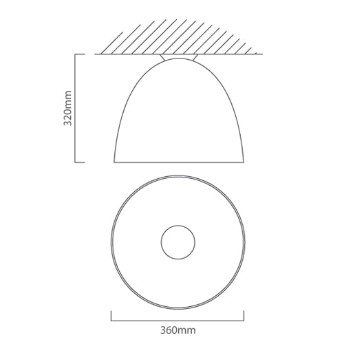 Ascari LED Black Dome Ceiling Light Available In 2 Sizes - Lighting.co.za