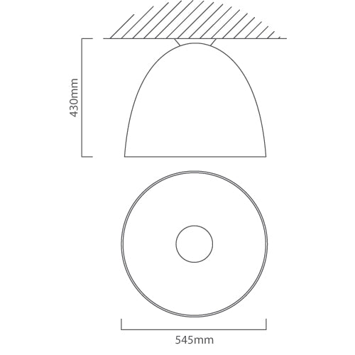 Ascari LED Black Dome Ceiling Light Available In 2 Sizes - Lighting.co.za