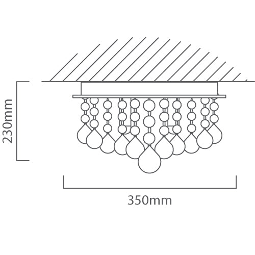 Almonte LED Chrome And Clear Glass Bathroom Ceiling Light - Lighting.co.za