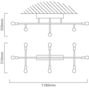 Belsiana Black Multi 6 Or 8 Light Ceiling Light - Lighting.co.za