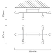 Belsiana Black Multi 6 Or 8 Light Ceiling Light - Lighting.co.za