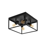Silentina 4 Light Square Open Black Ceiling Light - Lighting.co.za