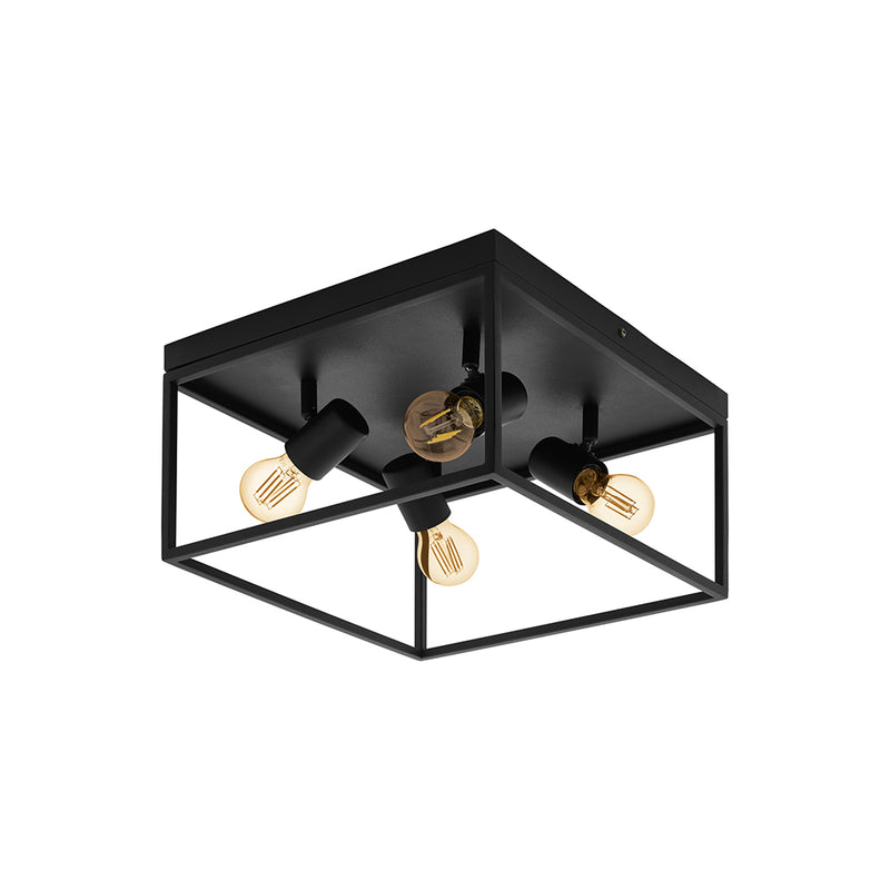 Silentina 4 Light Square Open Black Ceiling Light - Lighting.co.za