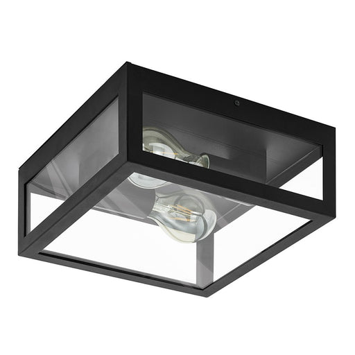 Amezola Square Black and Clear Glass Ceiling Light - Lighting.co.za
