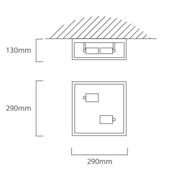 Amezola Square Black and Clear Glass Ceiling Light - Lighting.co.za