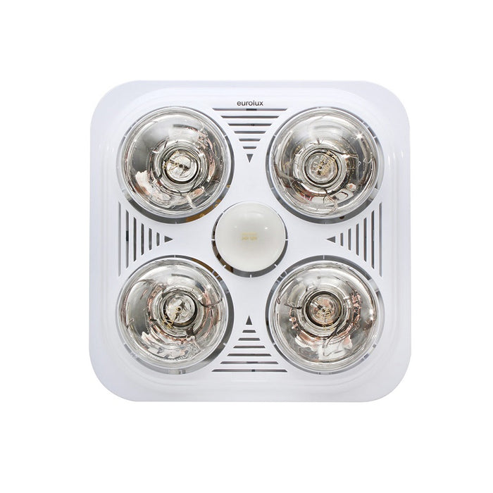 Hazel White Square 3 in 1 Bathroom Heater Extractor Fan Ceiling Light - Lighting.co.za