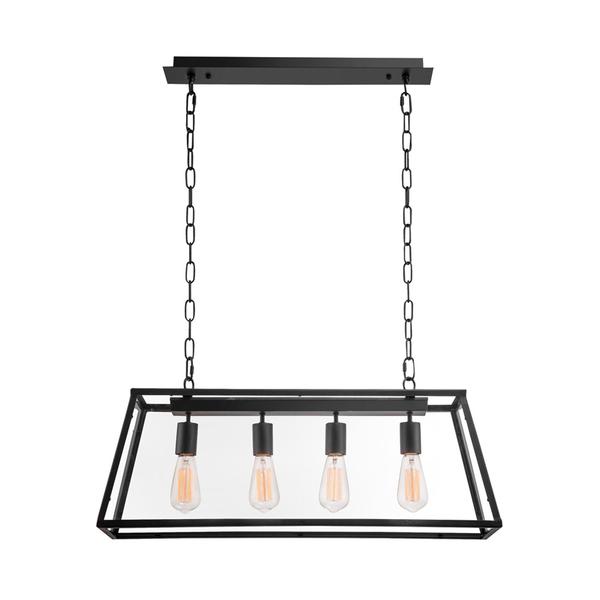 Grayson 4 Light Lantern Rectangular Rustic Pendant Light - Lighting.co.za
