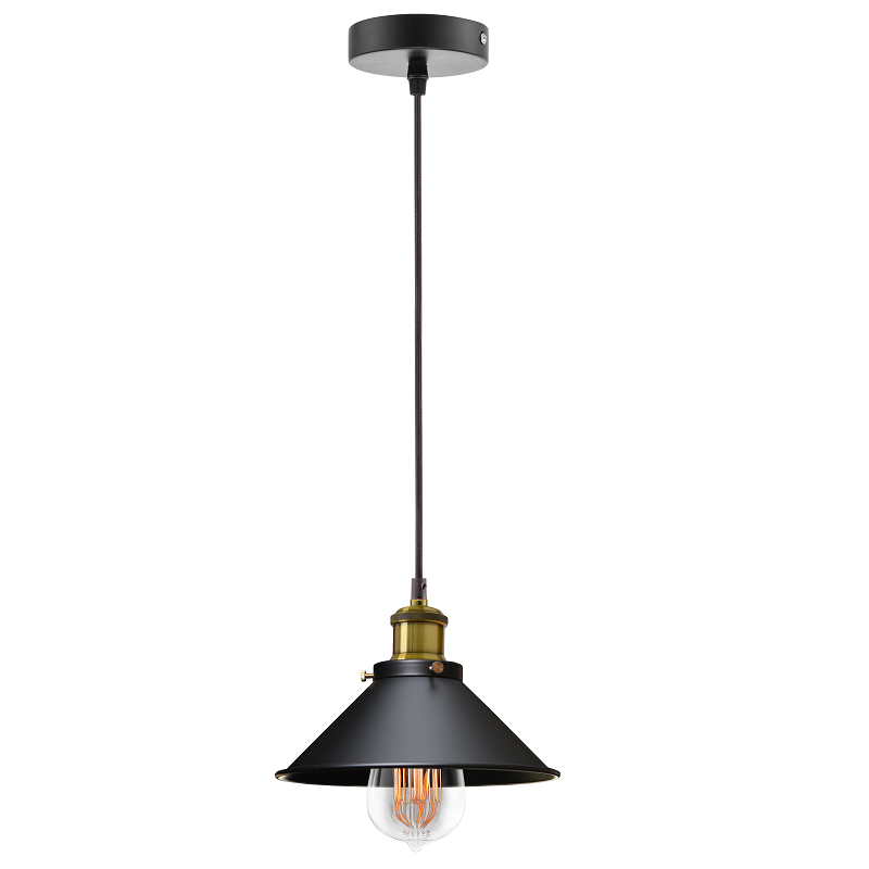 Hinkley Trio Tall 1 Light Black And Brass Industrial Pendant Light - Lighting.co.za