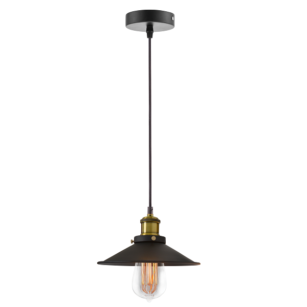 Hinkley Trio 1 Light Black And Brass Industrial Pendant Light - Lighting.co.za