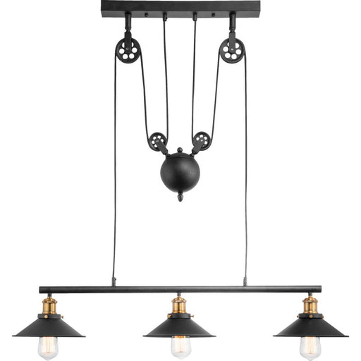 Hinkley Trio 3 Light Height Adjustable Black And Brass Pendant Light - Lighting.co.za
