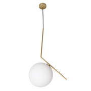 Hampton Gold or Chrome And White Glass Pendant Light 3 Sizes - Lighting.co.za