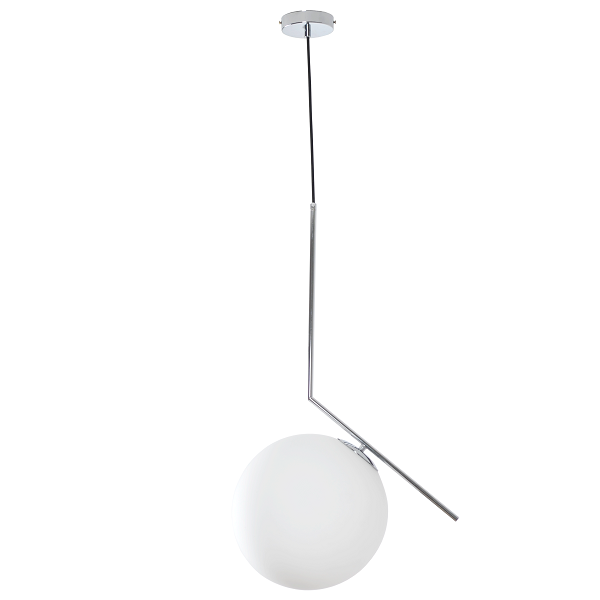 Hampton Gold or Chrome And White Glass Pendant Light 3 Sizes - Lighting.co.za