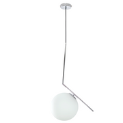 Hampton Gold or Chrome And White Glass Pendant Light 3 Sizes - Lighting.co.za